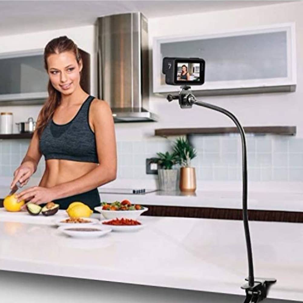 Faderr Supporto per Webcam, Braccio Flessibile a Collo di Cigno con Morsetto per Fotocamera, Compatibile con Logitech C920s, C930e, C930, C920, C922x, C922, Brio 4K, C925e, C615 (Nero)