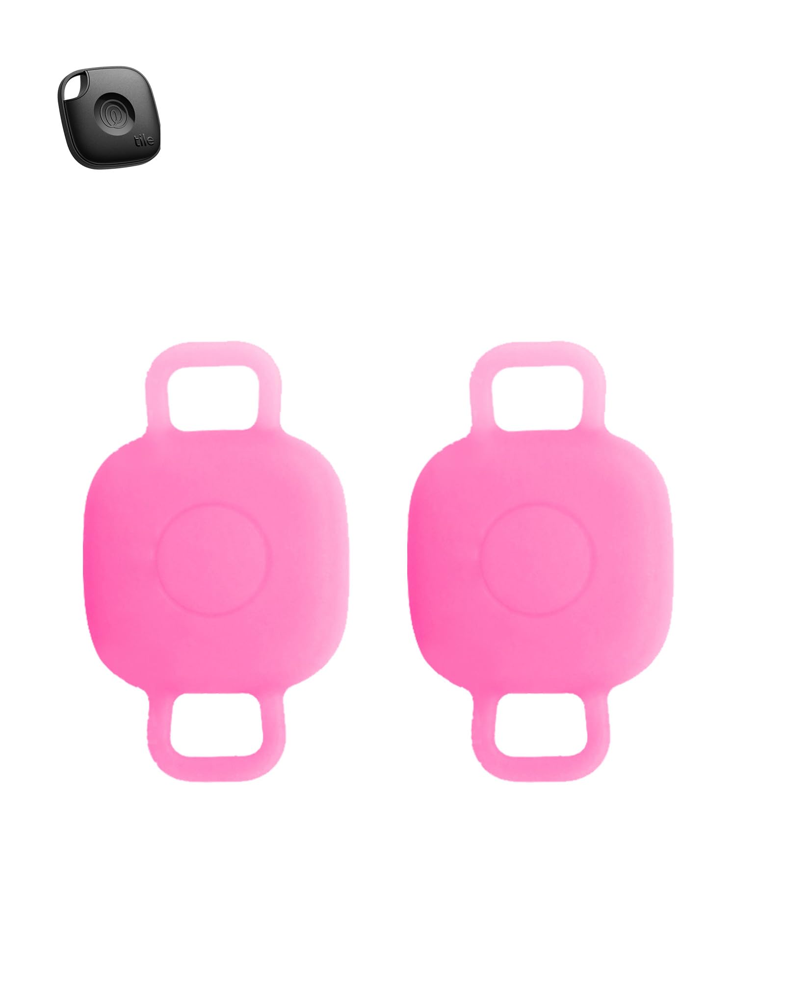 2 Pack for Tile by Life360 Mate (2024) Bluetooth Tracker Case,Soft Protective,Shockproof, BOVUGAC Silicone Case Cover with Keychain-Fluorescence Pink