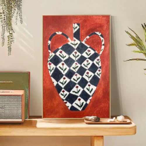 Impression sur toile de peinture abstraite vase vintage 80x120cm pour décoration salon