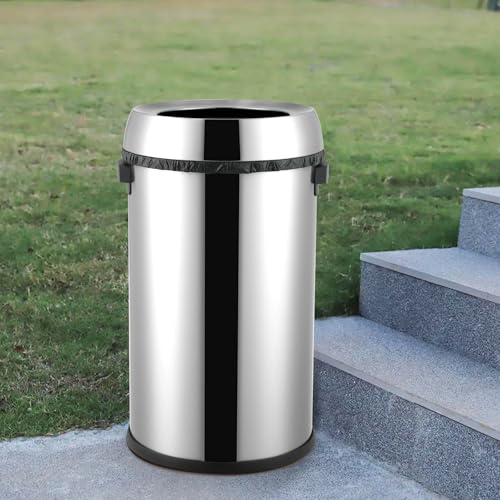 Caneca de basura acero inox 65L con tapa abierta miniatura 5