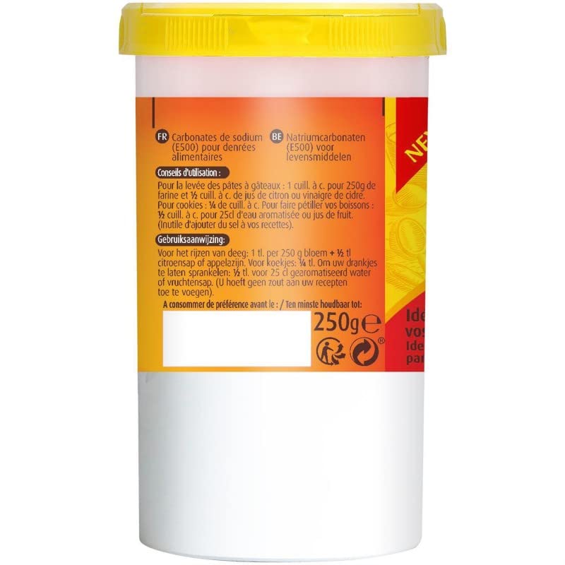 VAHINÉ BOÎTE MÉNAGÈRE BICARBONATE ALIMENTAIRE 250G, VAHINE, LOT DE 4