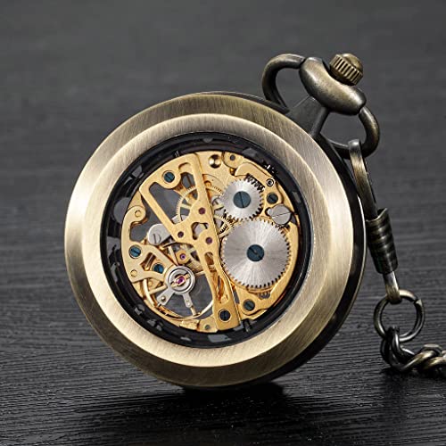 Vigoroso Classic Pocket Watch Silver Skeleton Hand Wind Mechanical Watches In Box Pocket Watch For Men With Chain Skeleton Pocketwatch Hand Wind Mechanical Watches For Mens, Mens Gifts Ideas #TOP7