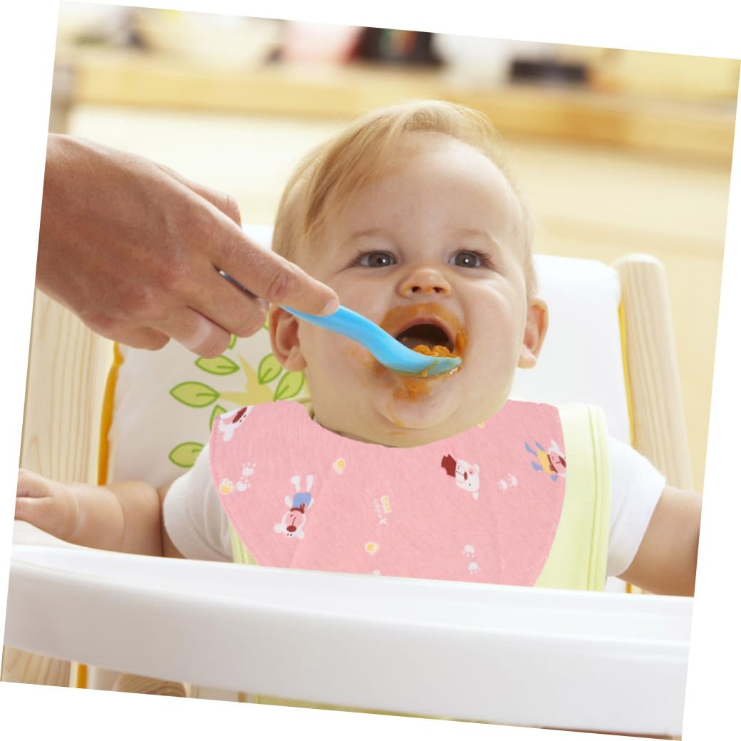 ibasenice 15piezas Baberos Triangulares Infantiles De Toallas De Saliva Para Bebés Baberos Absorbentes Para Alimentación y Uso Diario Patrón Rosa