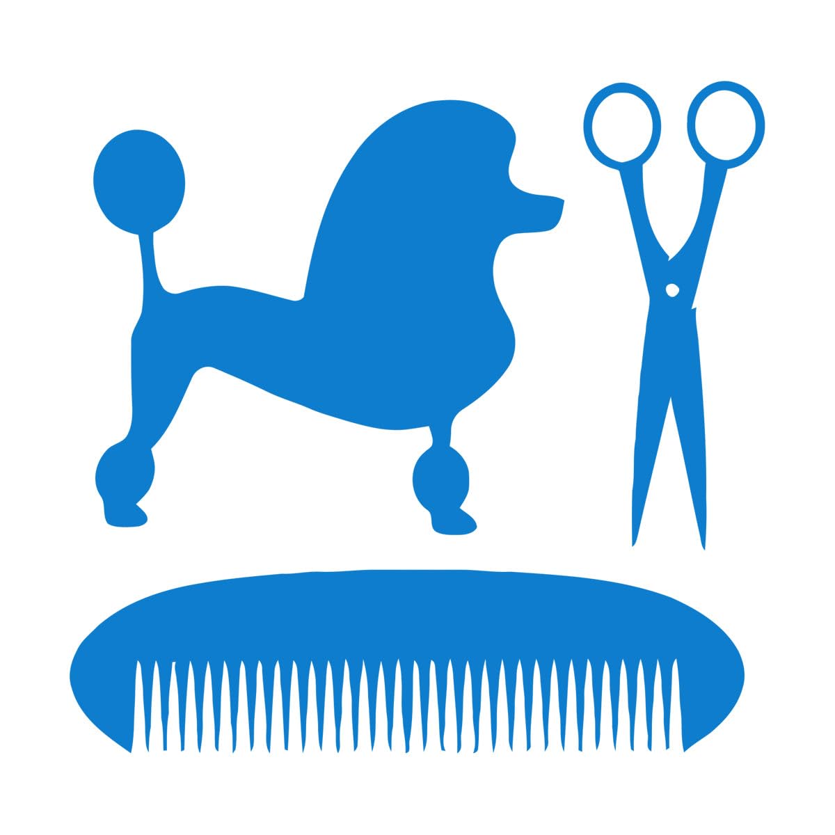 Mural and Wall Vinyl Decal Pet Grooming Salon Dog Barber Dog Grooming Salon Family Shop 81x84.9cm Waterproof Extra Large Blue — image 1