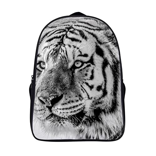 Sac à dos scolaire enfant motif tigre blanc 3D idée cadeau rentrée