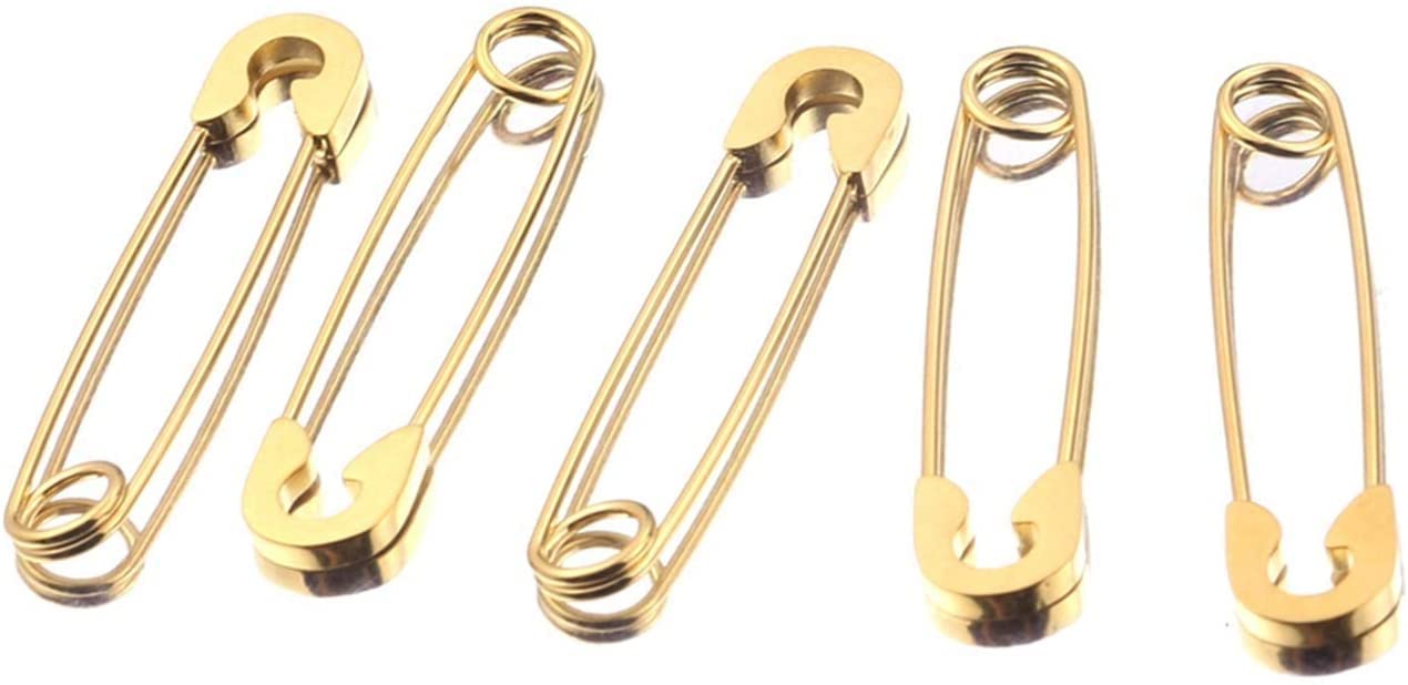 Broches de Acero Inoxidable, 5 Unidades, Color Dorado, para Manualidades, Insignias, Accesorios de Costura y confección.
