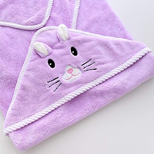 Jay & Ava Plush Coral Fleece Hooded Baby Towel - Soft Baby Bath Towel, 33” X 33” Large Size Super Absorbent 3D Animal Design Baby Bath Towels For Newborn Girl, Baby, Toddler, For Boys And Girls #TOP1