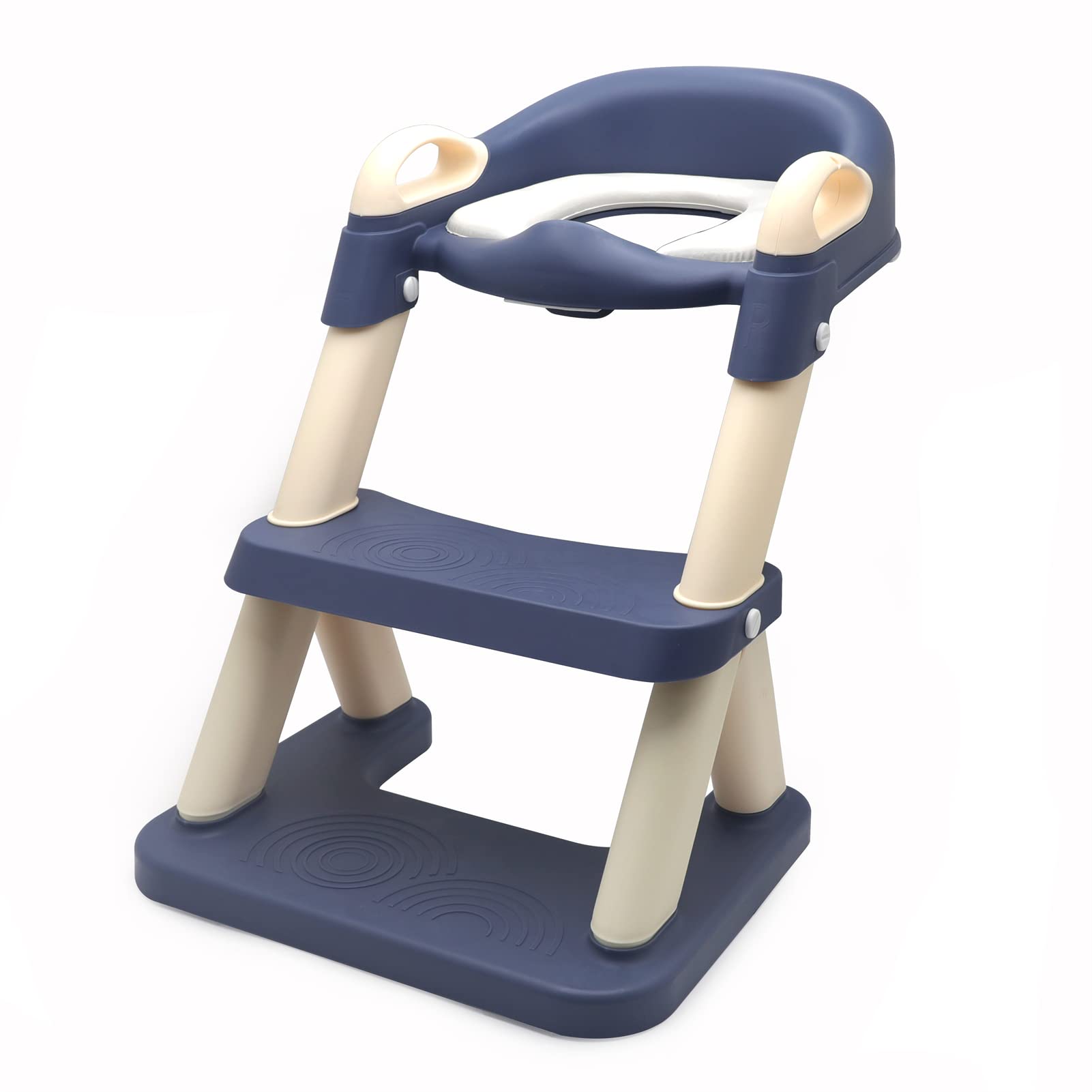 𝐇𝐀𝐒𝐤𝐮𝐥𝐥𝐞 Töpfchen-Trainingstoilette für Kleinkinder, Töpfchen-Trainingssitz mit Leiter, Töpfchen-Trainingstoilette für Kleinkinder, Kindern, Jungen und Mädchen, rutschfest, faltbar, blau