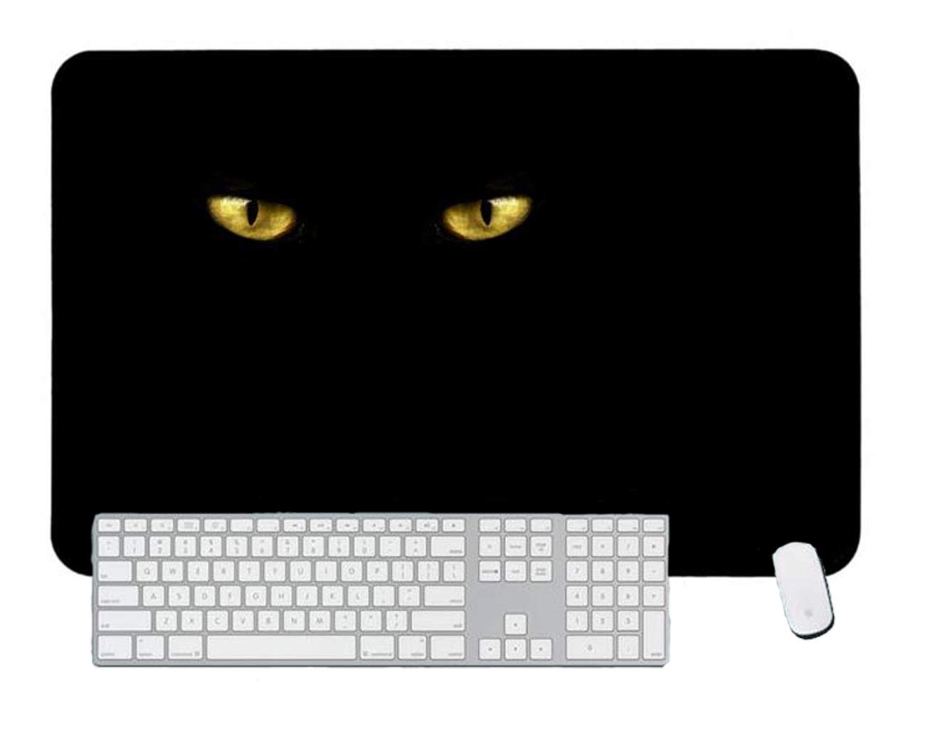 Gaming Mouse Pad Black Cat Eyes for Desktop and Laptop 1 Pack 600x400x3mm/23.6x15.7x1.1 in