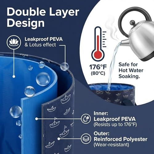 Bañera plegable extra grande para pies de 27L miniatura 5