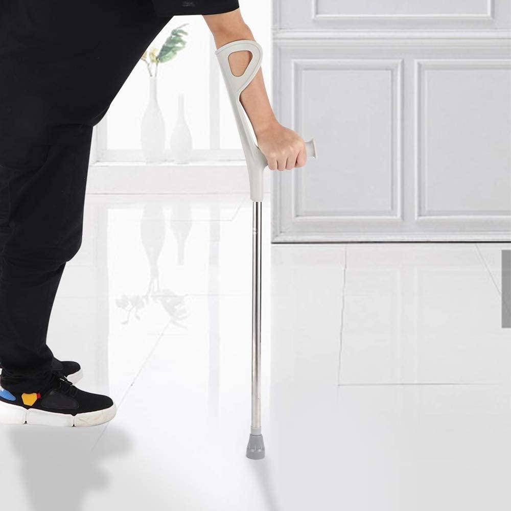 Muletas de antebrazo Muletas ajustables Bastón de seguridad para la axila para rehabilitación de pacientes Muleta de ancianos Codo plegable, aleación de aluminio, Codo, Codo de muleta de antebrazo