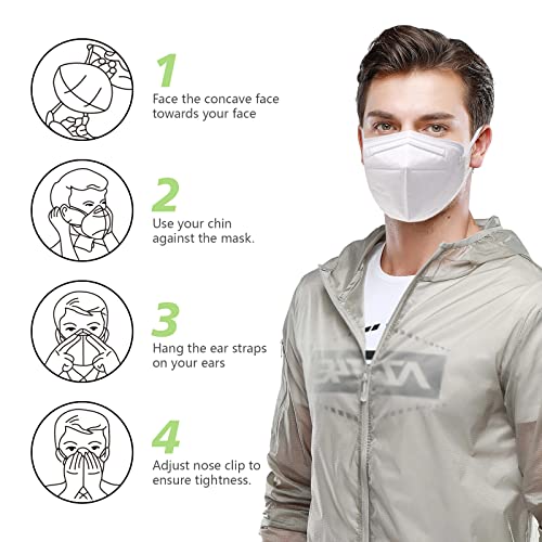 Image of SOOQOO 50 Pcs KN95 Face Maks for Audlts (White)
