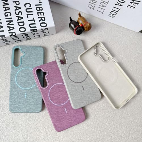 Image of Elzzi Magnetic Case for Samsung Galaxy S25 Ultra, Lychee Texture [Compatible with MagSafe] Premium PC+TPU Back Cover Microfiber Inner Lining, Protective Phone Case (Black)