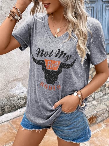 Women Summer Beach Tops Trees Print V Neck Short Sleeve Coconut Tree T Shirt Funny Graphic Tees3