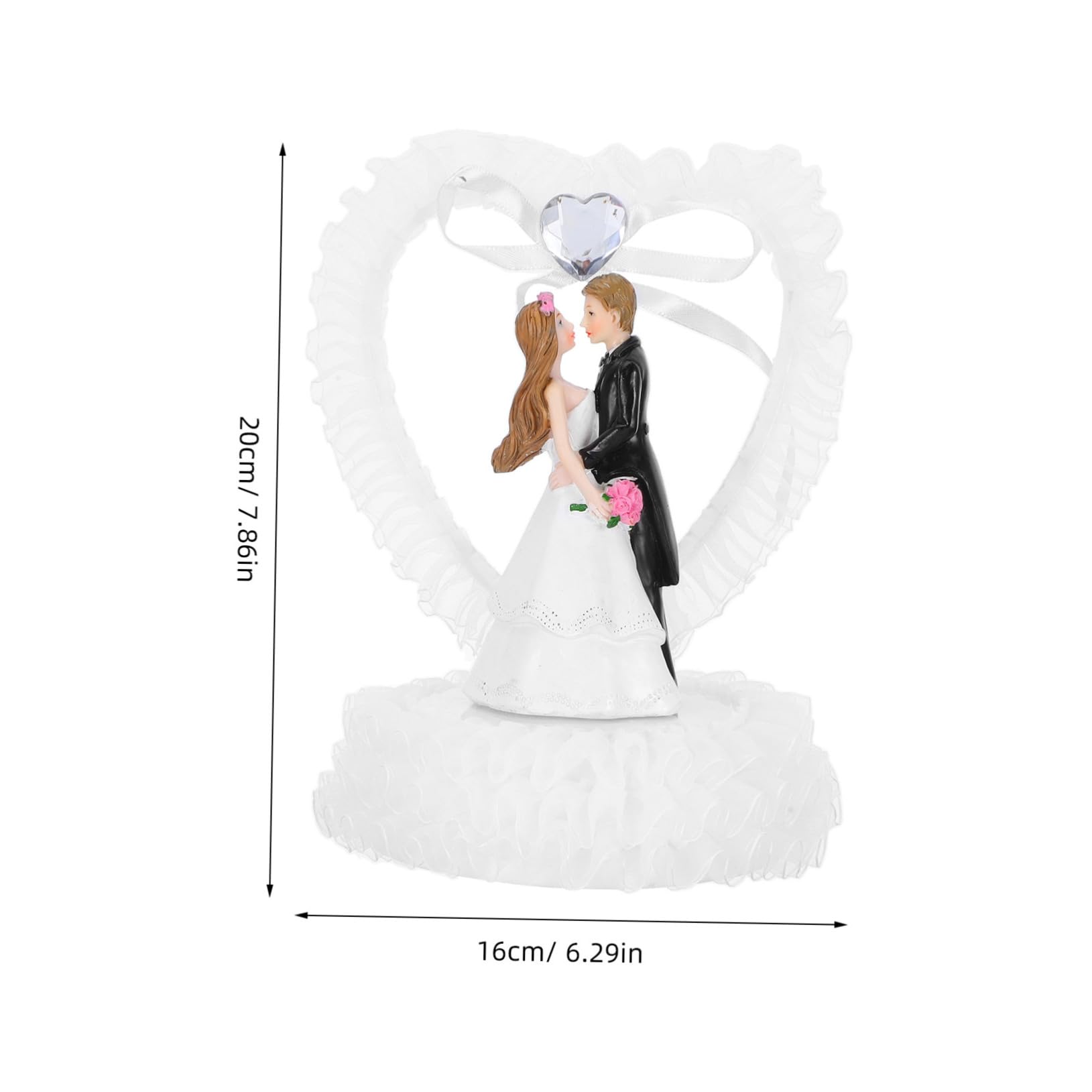 Romantische Braut und Bräutigamfigur aus Kunstharz Weiße Hochzeitsdekoration für Torte und Desserttisch Zart und Tragbar