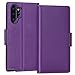 FYY Samsung Galaxy Note 10 Plus Case/Galaxy Note 10 Plus 5G Case Luxury Cowhide Genuine Leather [RFID Blocking] Wallet Case with Kickstand and Card Slots for Galaxy Note 10 Plus/Note 10 Plus 5G Purple