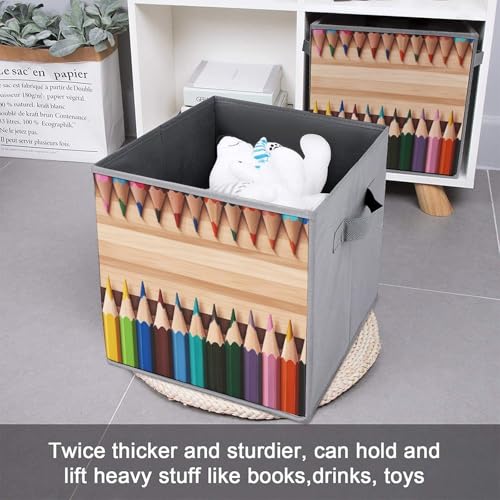 Boîtes de rangement pliables pour crayons de couleur rigides et empilables - 6