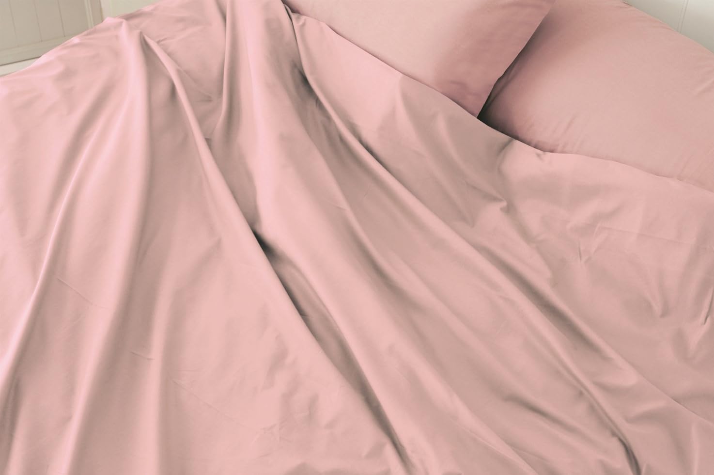 KLULK Lenzuolo Sopra Matrimoniale Rosa 100% Cotone 240 x 290 Cm Made In Italy 2 Posti