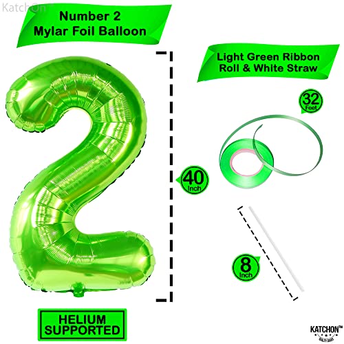 Image of KatchOn Light Green 2 Balloon Number 40 Inch