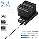 NEEWER Ladegerät Dual USB mit 2Stk 6600mAh Ersatzakkus NP-F970, Schnellladegerät kompatibel mit Sony NP-F970 F960 F950 F770 F750 F570 F550, Handycam und NEEWER LED Licht, Monitor, motorisiertem Slider