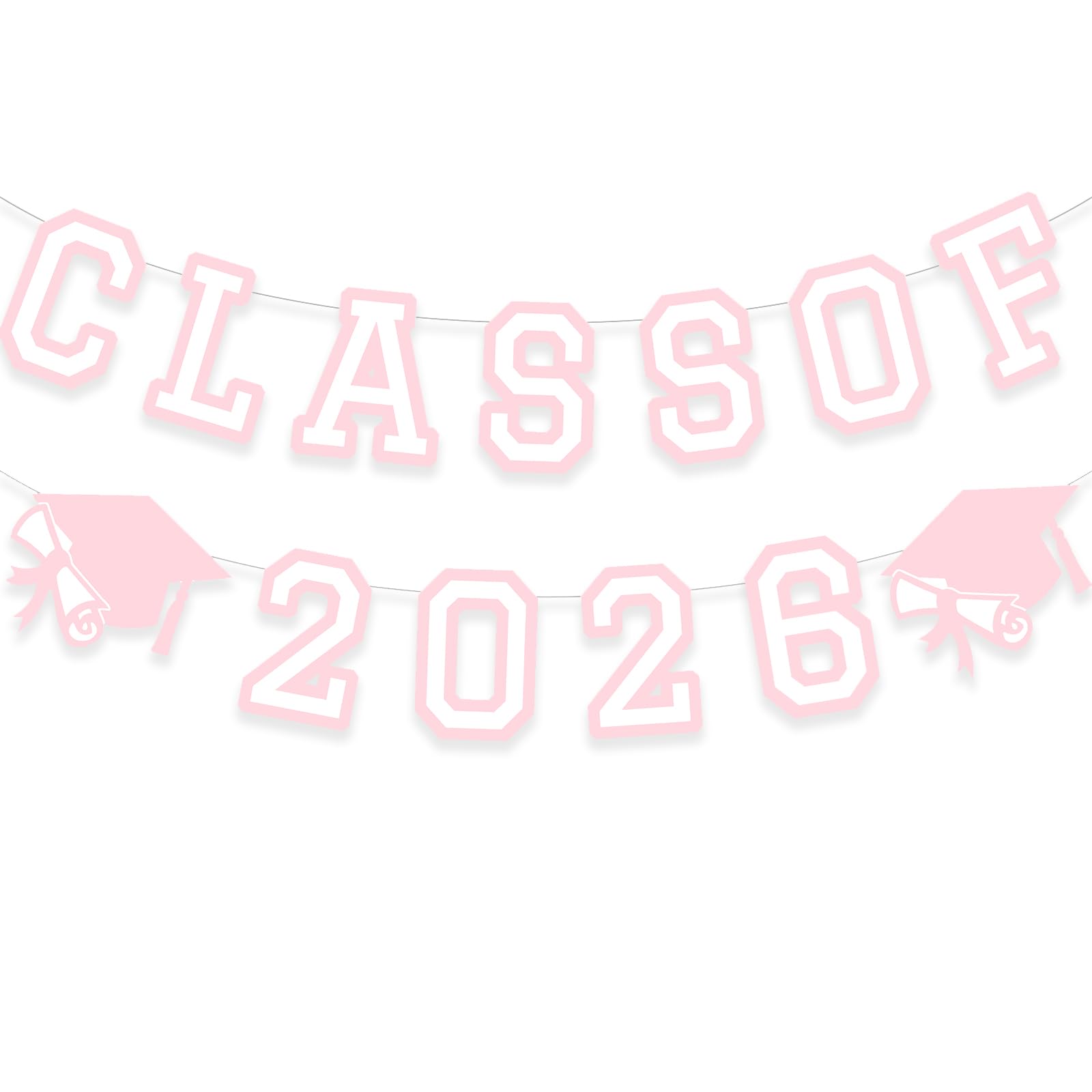 Class of 2026 Graduation Banner University College Grad Garlands Decoration Party Supplies High School Colors Pink