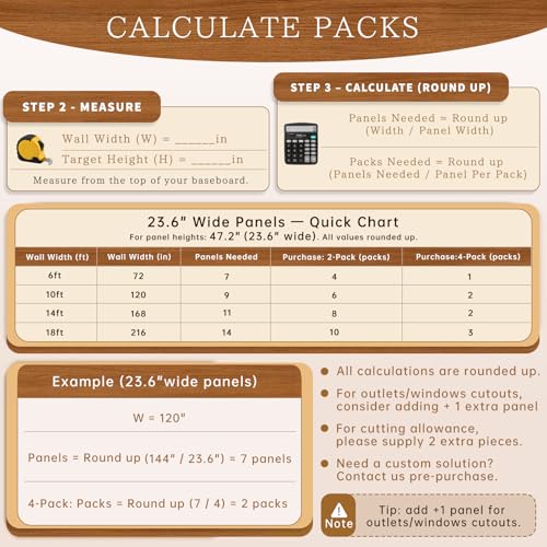 RITOLLO 4 Pack Wood Panels for Wall, 47.2"×23.6"×0.7" Wood Slat Acoustic Panels for Wall, Soundproof Panels, 3D Fluted Panels for Interior Wall Decor (Natural Walnut) - Thumbnail 6
