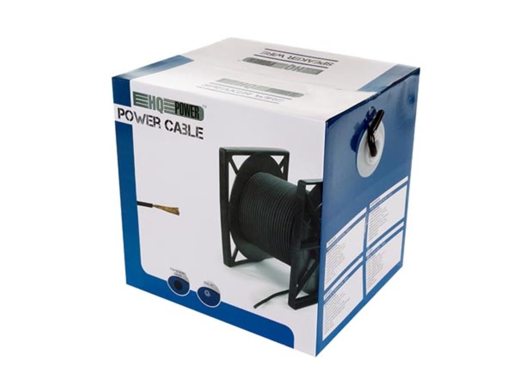 HQ-Power Cable de alimentación, negro transparente, 100 m, aislamiento de PVC, resistencia de alta tensión