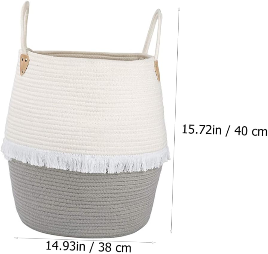 Laundry Basket Woven Storage Basket for Clothes Decorative Home Accessory
