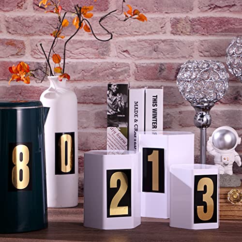 Image of Tenare 96 Pcs Vinyl Number Stickers 0-9 Reflective,3 Inch,Gold in Black