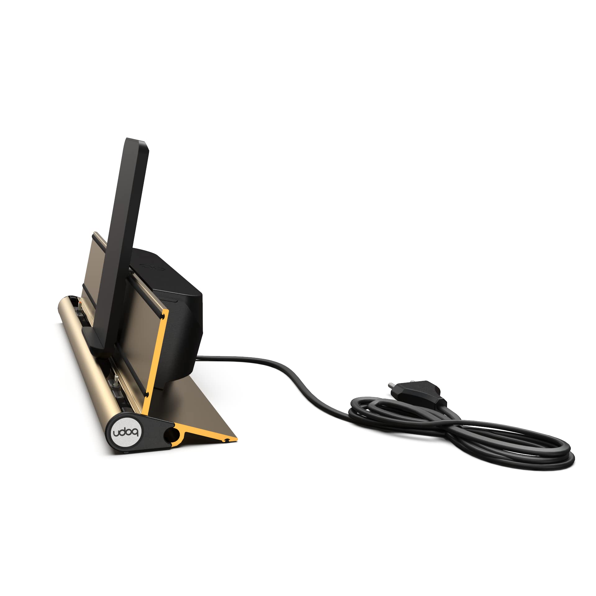 Stazione di ricarica universale per smartphone, tablet e AirPods, udoq 400, alluminio, oro, con Power Delivery Fast Charging e adattatore wireless (oro)