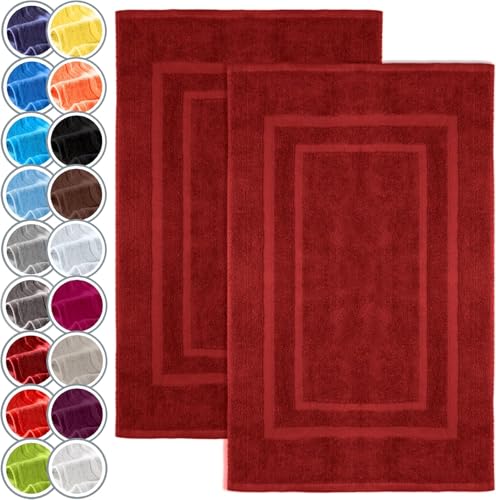 NatureMark Lot de 2 Tapis de Bain en 100% Coton, 50 x 80 cm, Sable/Beige