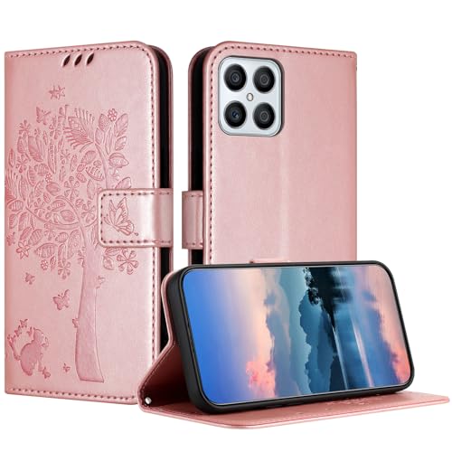 JayModCase Funda para Honor X8 4G/Honor X30i/Honor Play 6T Pro, Carcasa Case Plegable Protector Función de Soporte Tarjetas Magnética Compatible con Honor X8 4G - Oro Rosa