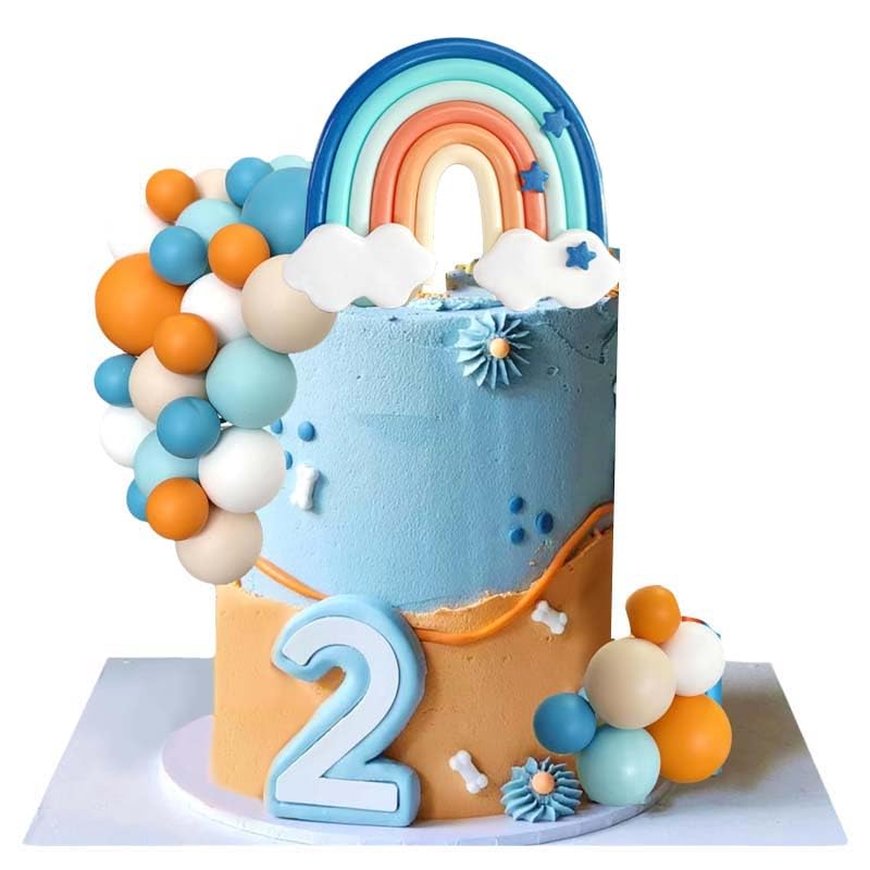 Blue Rainbow Cake Toppers