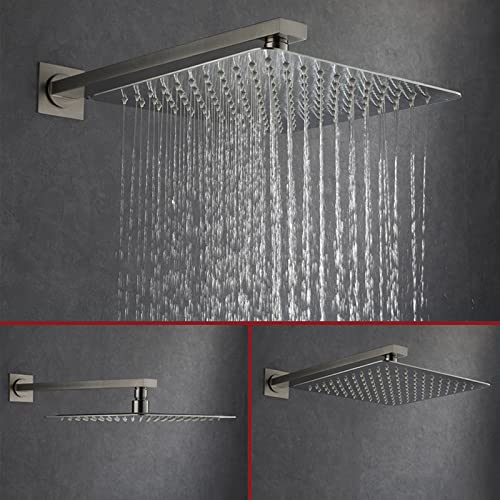 Ensemble de douche en nickel brossé avec pommeau carré et douchette - 8