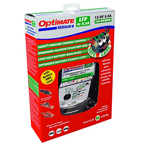 Optimate Lithium 4S 10A, Tm-275, 10-Step 12.8V 10A Sealed Battery Saving Charger & Maintainer #TOP3