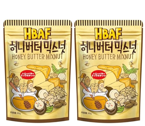 韓国 ハニーバターミックスナッツ 90g×2個セット アーモンド ハニーバターアーモンド 韓国 クルミ/マカダミア/韓国の人気スナック/Honey Butter/スナック/お菓子/おやつ/韓国お土産/韓国お菓子 4589873701536のサムネイル