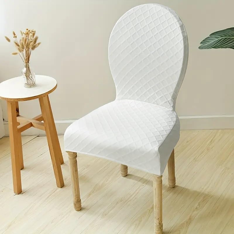 Pack de 6 sillas de comedor modernas blancas con respaldo redondo