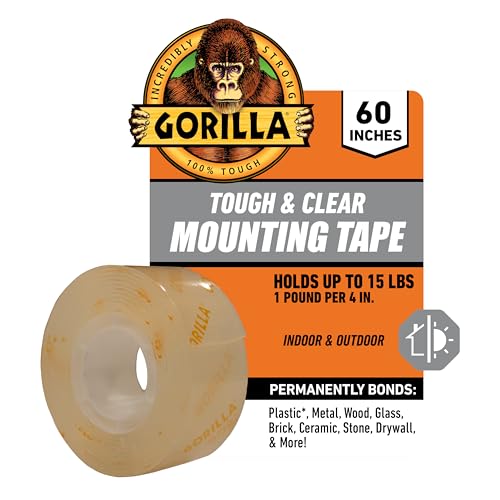 Gorilla Tough & Clear; Double Sided Mounting Tape; Weatherproof; 1