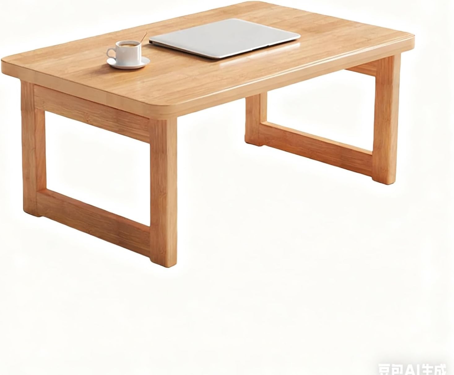 Table basse japonaise pliante en bois massif pour optimiser les petits salons sans outil
