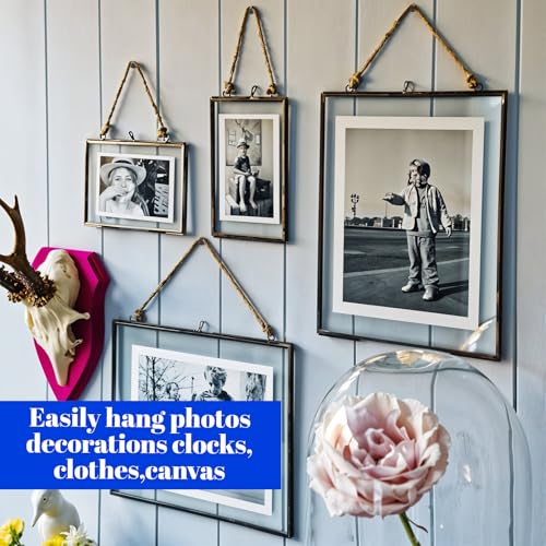 Image of 50 Pcs Picture Hanging Nails One Step Hangers Picture Hanger Pictures Frame Hangers Kit Iron Alloy Photo Frame Hanger Kit Pictures Hanging Tacks for Wood Hardware Mounting(20Ib)
