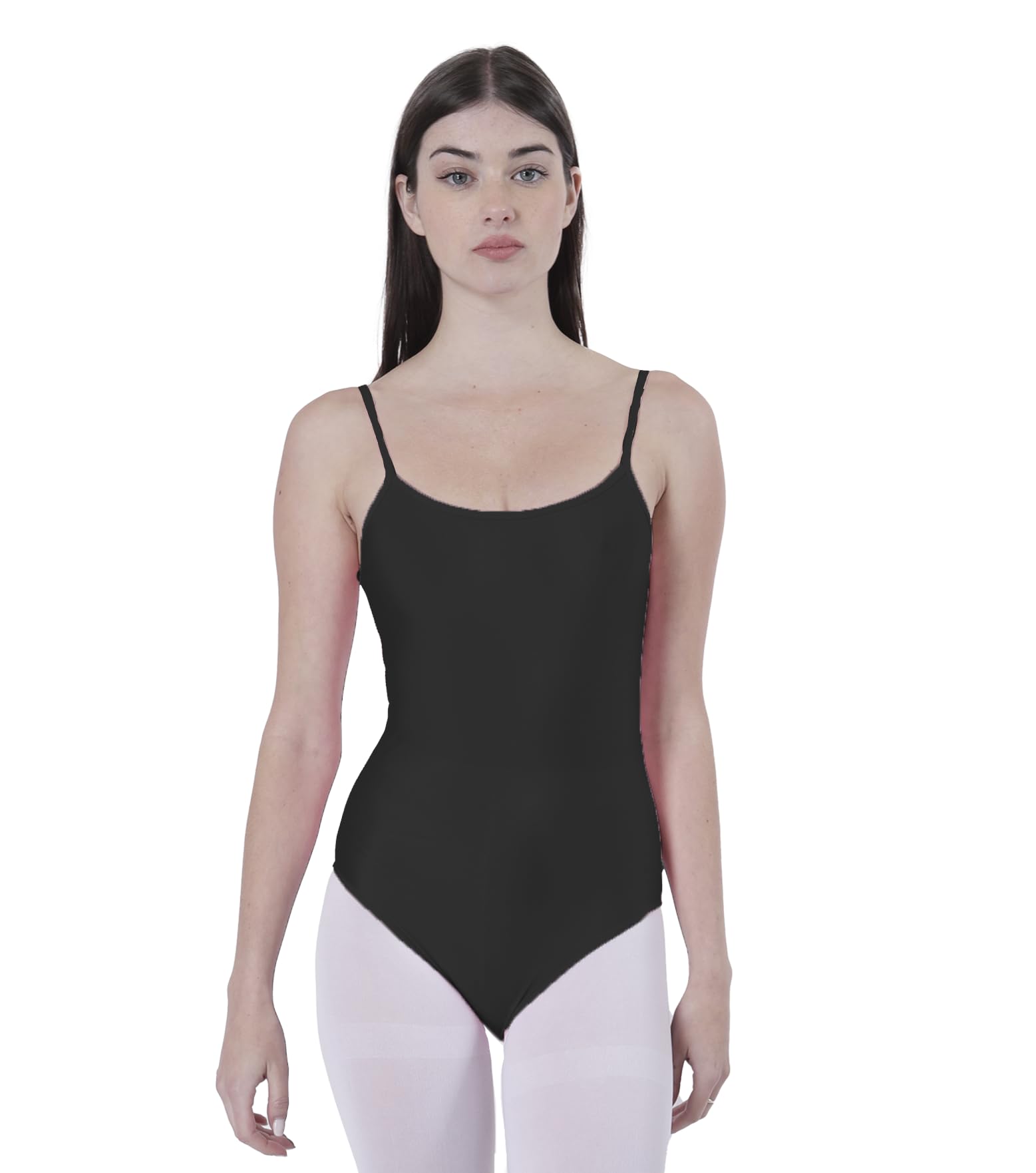 Body Body da danza balletto ginnastica donna bretelle senza maniche con scollo rotondo e copri schiena, body non trasparente aderente per danza ginnastica ritmica