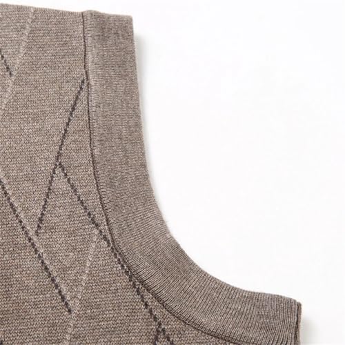 Men Knit Vest Buttons Cardigan Sleeveless Basic Thick Winter Vintage Business Tank3