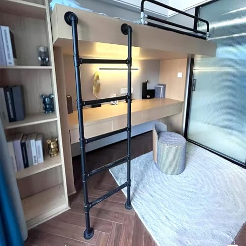 SOKNKSTF Escalera para literas de Interior, Escalera de Salida para Ventana de sótano, Escalera de Hierro Forjado para ático, Escalera de Escape de Incendios de Metal, Escalera de Entrada para Subir