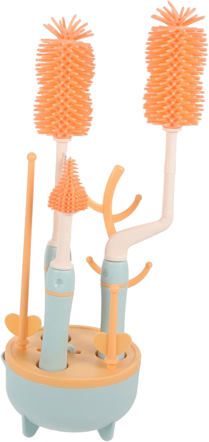 Breastfed Baby Bottles Bottle Washing Brush Set Organizer Cleaning Brush Kit Baby Bottle Long Handle Multifunctional Cleaning Brush for Household Use