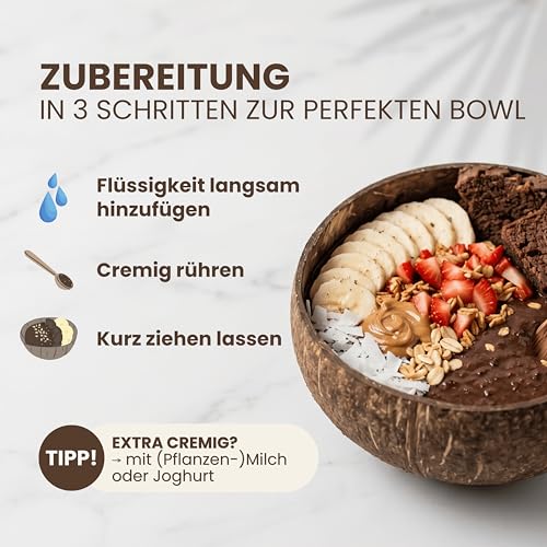 BREKKY - Protein Brownie - Smoothie Bowl - Vegan - 100% natürliche Zutaten - ohne Zuckerzusatz - easy Zubereitung - Superfood Mix - Frühstück