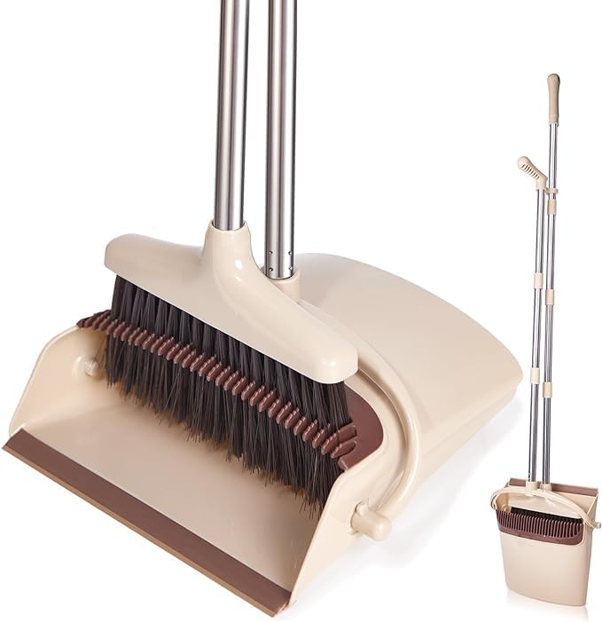 Luteti Broom and Dustpan Set - Standing Upright Dust Pan w/Adjustable Long Handle Broom - 3L Capacity Great Edge, Lightweight & Robust, for Kitchen, Pet House, Office, Outdoor, Indoor (B0DBLJSD9C) Amazon Price History, Amazon Price Tracker