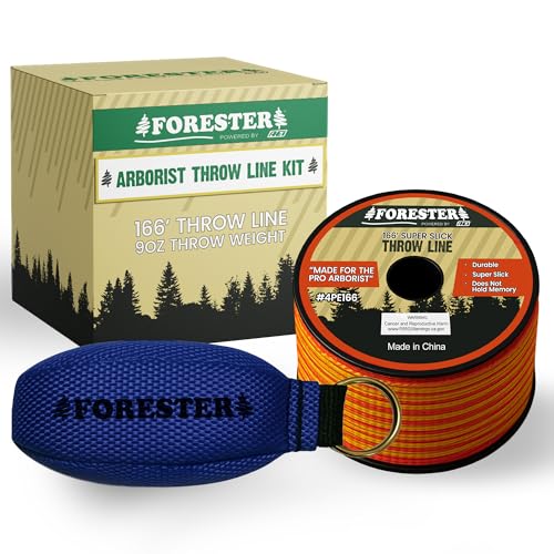 Image of FORESTER Arborist Throw Line Kit | Throw Weight & 166ft Rope | Ultra Slick 100% Polyester Rope | Arborist Equipment for Tree Climbing