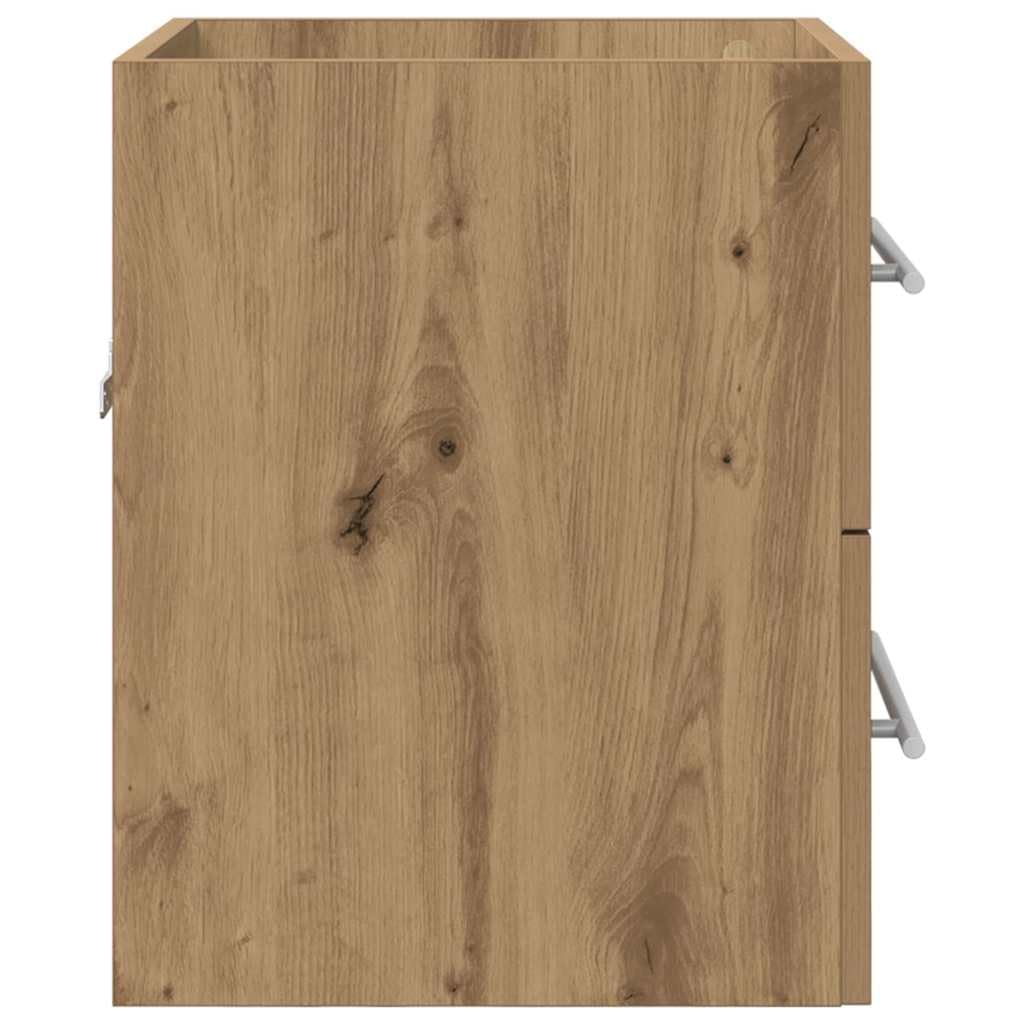 Waschbeckenunterschrank Artisan-Eiche, waschtisch Bad badzimmer möbel, hängend Wand platzsparend mit 2 schublade, stauraum für gäste wc und aufbewahrung, 41 x 38,5 x 48 cm