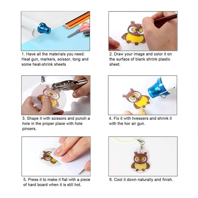 Image of Handheld Portable Mini Heat Gun, 300W Dual-Temperature Heat Tool for Crafts, Epoxy Resin Bubble Buster, Tumbler Embossing, Shrink Wrap, Paint Removal, and Drying