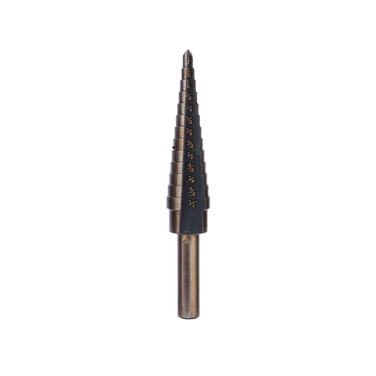 Brocas escalonadas de cobalto Hss de 5 piezas Juego de brocas de perforación de múltiples orificios Caja de aluminio Taladro de cono de titanio Brocas de núcleo, como imagen, 5 piezas
